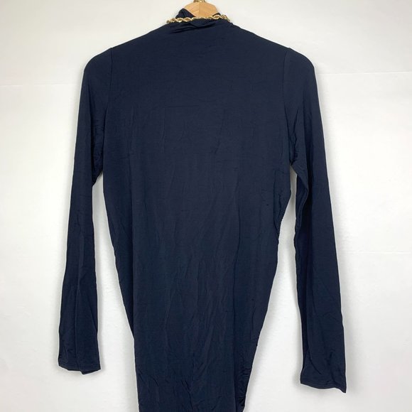 NEW Cult Gaia Genevieve Gown Cutout Long Sleeve Maxi Dress Black Gold XS - Picture 9 of 13